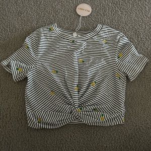 NWT Striped pineapple crop top